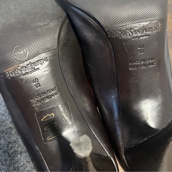 SAINT LAURENT 2000s Y2K POINTED TOE PUMPS CHOC BROWN LEATHER SIZE IT 40.5 - Picture 7 of 10